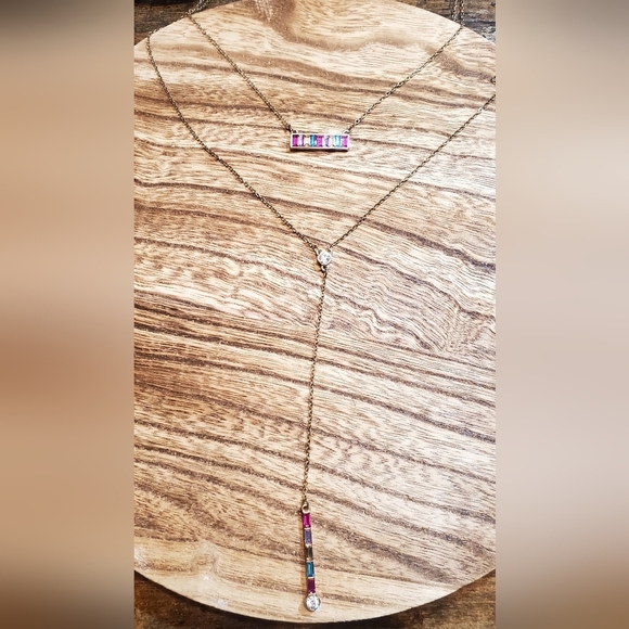 Multi Color Necklace with Earrings - Picture 1 of 6